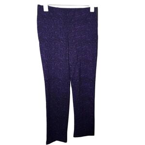 Anne Klein Capri leggings size 10 purple black stretch